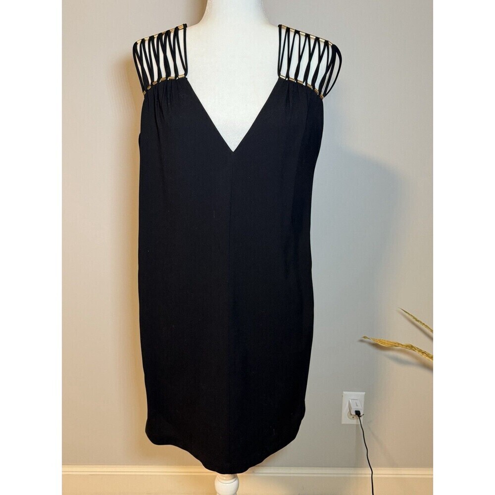 BCBGMAXAZRIA BLACK ARIELLE MULTI-STRAP DRESS LMQ60J53/M961A SZ XS